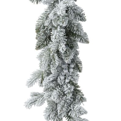 Weihnachtsdeko Aspengirlande Grün beschneidt Ø 25 cm Länge 2,7 m - Kunstpflanzen