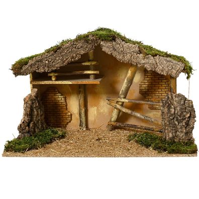 Weihnachtskrippe Handarbeit & FSC-zertifiziertes Holz Höhe 35 cm Breite 28 cm Länge 5