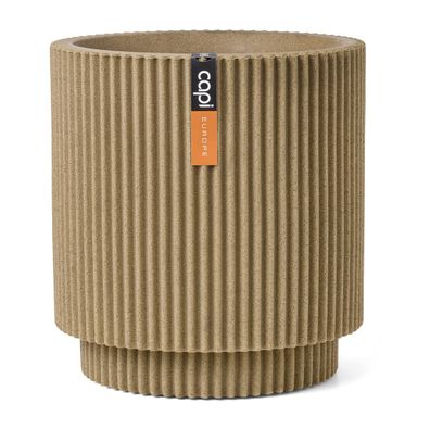 Capi Europe Pflanzgefäß Groove NL Zylinder Beige mit Isolierschicht Ø 43,5 cm - Kunst