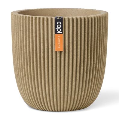 Capi Europe Übertopf Groove NL Kugel Beige mit Isolierschicht Ø 43 - Kunststoff