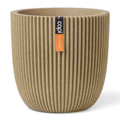 Capi Europe Übertopf Groove NL Kugel Beige mit Isolierschicht Ø 35 - Kunststoff