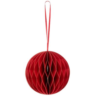 GASPER Weihnachtsanhänger Kugel Rot mit Magnetverschluss Ø 10 cm - Papier