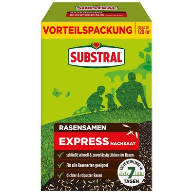SUBSTRAL® Express Rasensamen Nachsaat für 120 m² - 2,4 kg