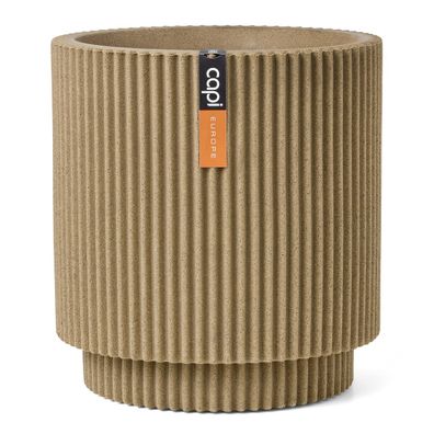 Capi Europe Übertopf Groove NL Zylinder Beige mit Isolierschicht Ø 36,6 cm - Kunststo