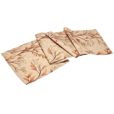 GASPER Lepuro Tischläufer Instyle mit Ranken Print 40 x 140 cm - Polyester & Leinen