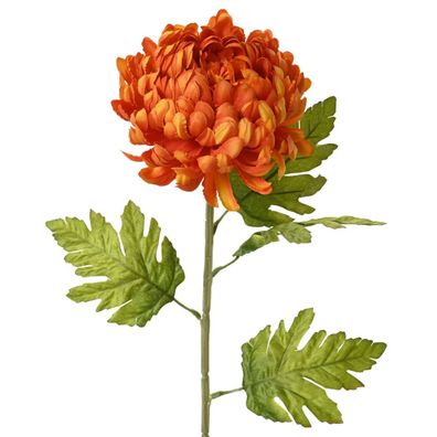 Everlands Chyisantheme Großblumig Orange Ø 15 cm 74 cm - Kunstblumen
