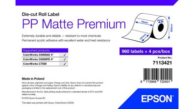 Epson 7113421 Druckeretikett Weiß Selbstklebendes Druckeretikett