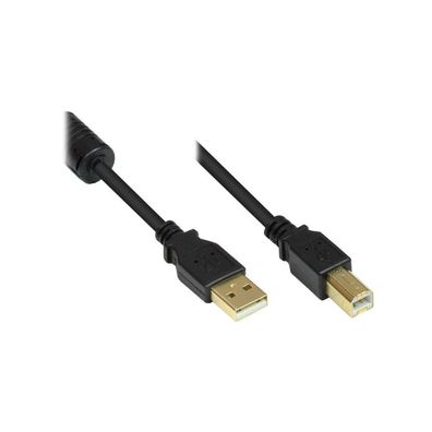 Good Connections USB2.0 Kabel m. Ferrit A-B schw. 5m