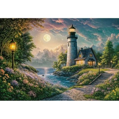 CHERRY PAZZI Mondschein-Leuchtturm-Puzzle 500 Teile