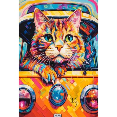 Castorland Puzzle Katze im Bus 100 Teile