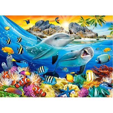 Castorland Puzzle Delphine in den Tropen 100 Teile