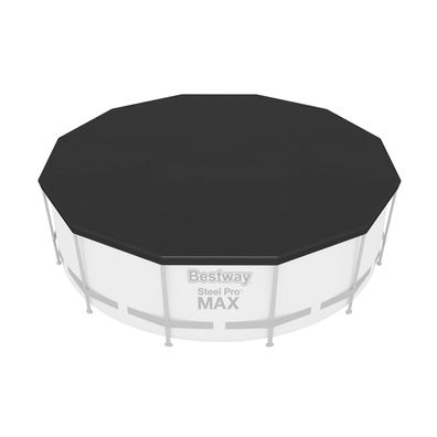 PVC-Abdeckplane passend für 366 cm Pools, schwarz, rund