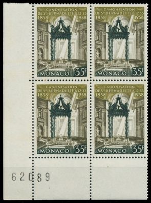 MONACO 1958 Nr 598 postfrisch Viererblock ECKE-ULI X3BA73E