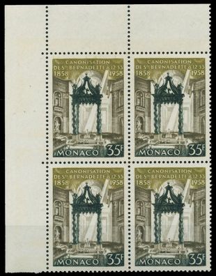 MONACO 1958 Nr 598 postfrisch Viererblock ECKE-OLI X3BA742