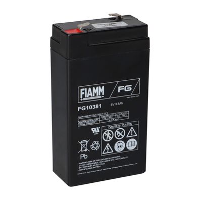 FIAMM FG10381 Standard AGM Bleiakku 6V 3,8Ah T1 / Faston 4,8 mm