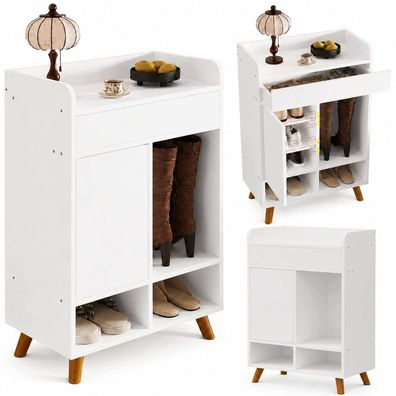 Moderne weiße Kommode mit großzügigem Schuhfach und einer 60 cm breiten Schublade