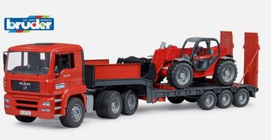 BRUDER 02774 MAN TGA Tieflader und Manitou Teleskoplader MLT 633