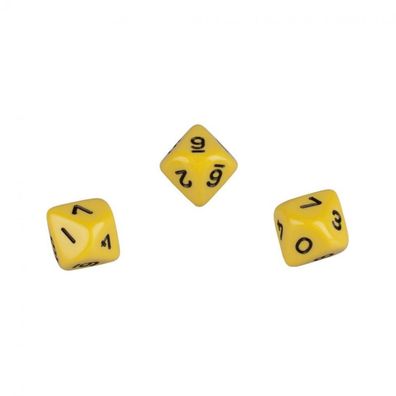 10-seitiger Würfel - Trapezoeder - W10 - 0-9 - gelb