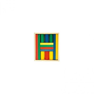 18 Bausteine im kleinen Kasten - bunt - 50mm