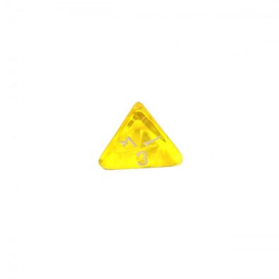 4-seitiger Würfel - Tetraeder - W4 - transparent - gelb