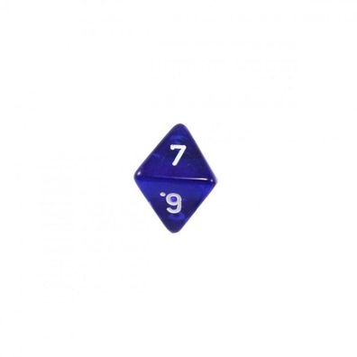 8-seitiger Würfel - Oktaeder - W8 - transparent - blau