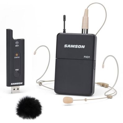 Samson Drahtlos-System XPD2 Headset-Mikrofon mit Windschutz