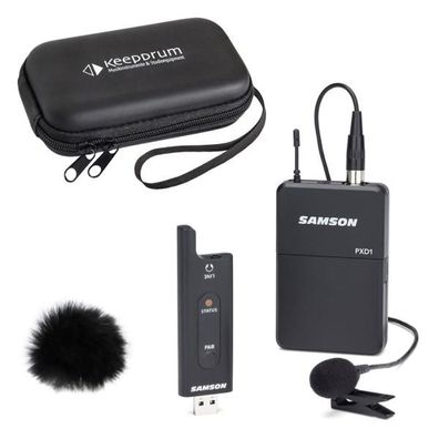 Samson Drahtlos-System XPD2 Lavalier-Mikrofon mit Windschutz und Case