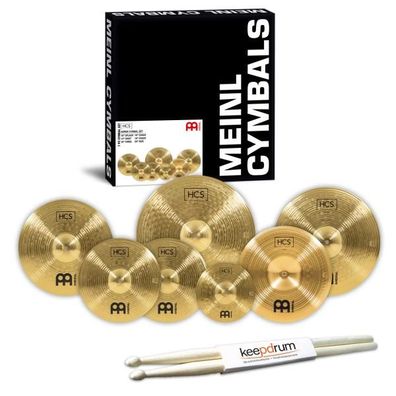Meinl Beckenset HCS-SCS 6 teilig mit Schlagzeugstöcken