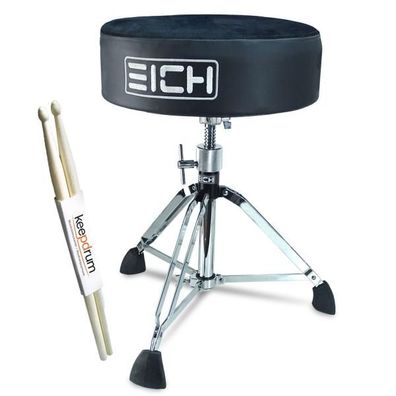 Eich Hocker DBC400R-SST Subwoofer-Hocker Velours mit Trommelstöcken