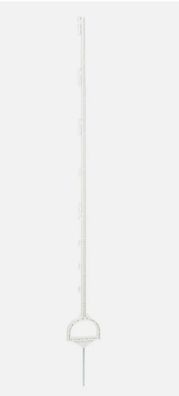 Kerbl Steigbügelpfahl weiß, 158cm, Bodennagel 19cm, verzinkt, 5er Pack