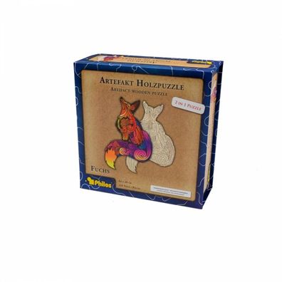 Artefakt Holzpuzzle 2 in 1 Fuchs - 143 Teile - in magnetischer Klappschachtel
