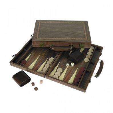 Backgammon - Koffer - Amerikanischer Nussbaum - 38x25cm