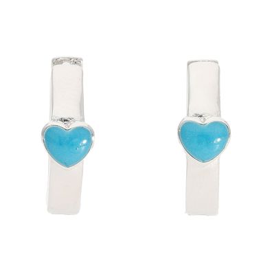 JuwelmaLux Creolen Herz 925/000 Sterling Silber rhodiniert emailliert JL10-06-2710