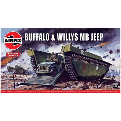 Airfix - Buffalo/Willys MB Jeep - Vintage Classics - 1:76 - 107 Teile