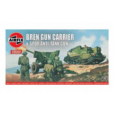 Airfix - Bren Gun Carrier/6PDR Anti-Tank Gun - Vintage Classics - 1:76 - 45 Teile