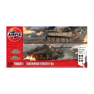 Airfix - Classic Conflict Tiger 1 vs Sherman Firefly - Gift-Set - 1:72 - 184 Teile
