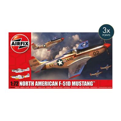 Airfix - North American F-51D Mustang - 1:72 - 72 Teile