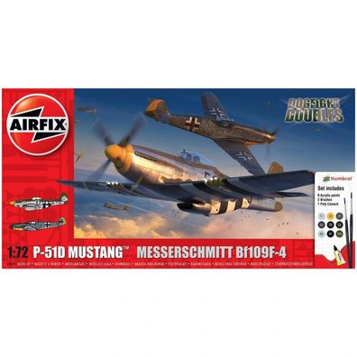 Airfix - P-51D Mustang vs Bf109F-4 Dogfight Double - Gift-Set - 1:72 - 61 Teile