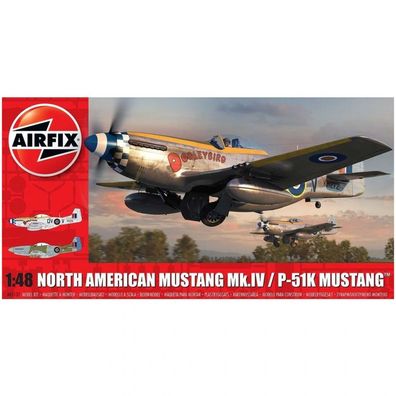 Airfix - North American Mustang Mk. IV/P-51K Mustang - 1:48 - 136 Teile