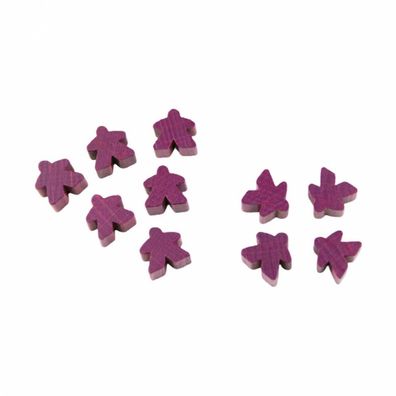 Carcassonne - Meeple - 10er-Set - HOLZ lila
