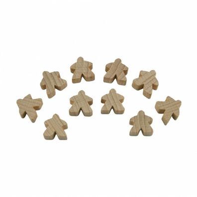 Carcassonne - Meeple - 10er-Set - HOLZ natur