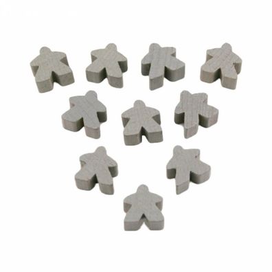Carcassonne - Meeple - 10er-Set - HOLZ grau
