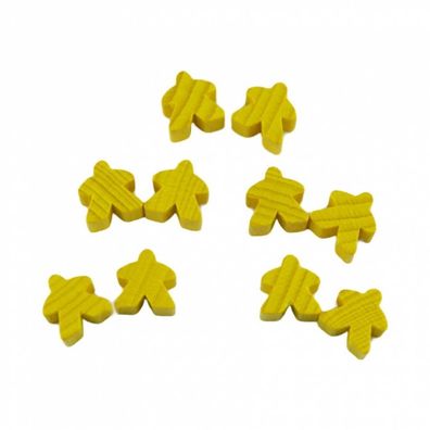 Carcassonne - Meeple - 10er-Set HOLZ gelb