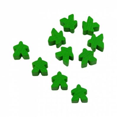 Carcassonne - Meeple - 10er-Set HOLZ - hell-grün