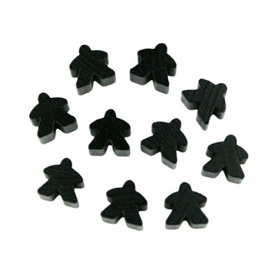 Carcassonne - Meeple - 10er-Set - HOLZ schwarz