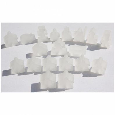 Carcassonne - Meeple - 19er-Set (komplettes Spielfiguren-Set) - FROZEN Farblos
