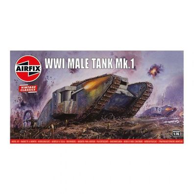 Airfix - WWI Male Tank Mk.I - Vintage Classics - 1:76 - 49 Teile