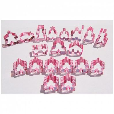 Carcassonne - Meeple - 19er-Set (komplettes Spielfiguren-Set) - Transparent Rosa
