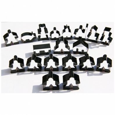 Carcassonne - Meeple - 19er-Set (komplettes Spielfiguren-Set) - Transparent Schwarz