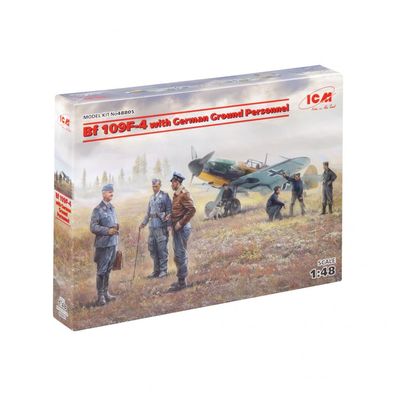 Bf 109F-4 mit deutschem Bodenpersonal – 1:48